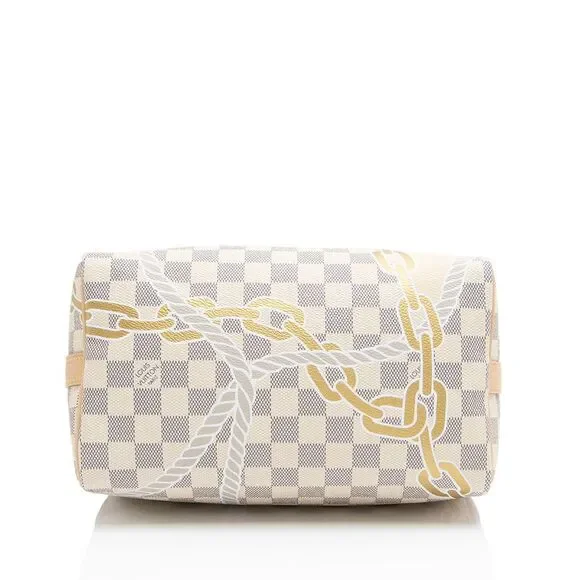 Louis Vuitton Limited Edition Damier Azur Nautical Speedy Bandouliere 25 Satchel - Picture 4 of 11